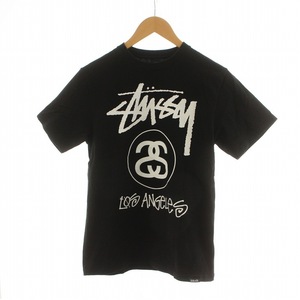 ステューシー STUSSY ショット Schott Tシャツ カットソー 半袖 プリント SS LINK ロゴ S 黒 ブラック ■GY30 /MQ メンズ
