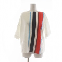 マルニ MARNI Tシャツ カットソー 半袖 ストライプ ロゴ 38 M 白 ホワイト マルチカラー ■GY19 /MQ レディース_画像1