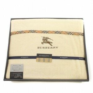 バーバリー BURBERRY コットンボアシーツ ノバチェック ロゴ刺繍 パイル 140×240cm ベージュ /IR ■GY18 その他