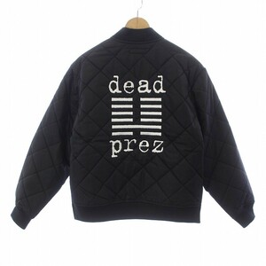 SUPREME × dead prez 19AW Quilted Work Jacket キルティング ワーク ジャケット ロゴ刺繍 ジップアップ サーマル生地 S 黒