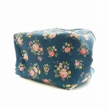 キャスキッドソン Cath Kidston ミニトートバッグ ハンド デニム調 キャンバス 花柄 ロゴ 青 ブルー マルチカラー レディース_画像6