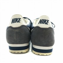 ナイキ NIKE クラシックコルテッツナイロン CLASSIC CORTEZ NYLON スニーカー ローカット スエード ロゴ US9 27cm 紺 白 807472-410_画像5