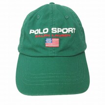 ポロ ラルフローレン POLO RALPH LAUREN ポロスポーツ タグ付 ツイルボールキャップ ロゴ刺繍 帽子 グリーン 緑 F MAPOHGS0J421662300_画像1