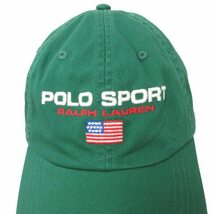 ポロ ラルフローレン POLO RALPH LAUREN ポロスポーツ タグ付 ツイルボールキャップ ロゴ刺繍 帽子 グリーン 緑 F MAPOHGS0J421662300_画像4