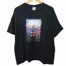 未使用品 KITH NYC タグ付き 希少 ゲリラヴィンテージシリーズ ギルダン プリントTシャツ カットソー ボックスロゴ 半袖 黒 XL_画像1