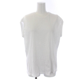 オーラリー AURALEE 19SS SEAMLESS CREW NECK SLEEVELESS カットソー Tシャツ ノースリーブ 1 M 白 ホワイト A9ST07ST