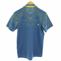 ニューバランス NEW BALANCE golf ゴルフウェア ポロシャツ 半袖 プリント 総柄 5 XL-2XL 青 ブルー 黄色 ネオンイエロー /TK メンズ_画像2