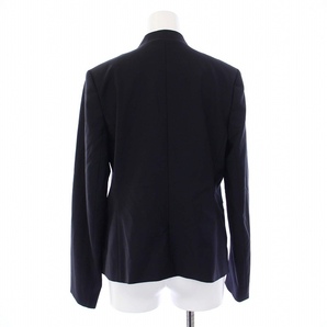 セオリーリュクス theory luxe 19年製 スーツ セットアップ カラーレスジャケット ワンピース ひざ丈 半袖 40 L 紺 ネイビーの画像3