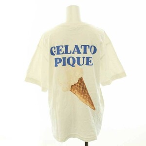ジェラートピケ gelato pique 23SS Tシャツ カットソー 半袖 バックプリント アイスクリーム F 白 ホワイト PWCT231326