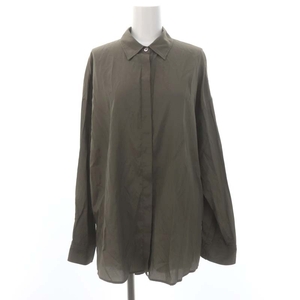  Lounie LOUNIE длинный рукав блуза рубашка задний открытый соотношение крыло кнопка 40 темно-коричневый /ES #OS женский 