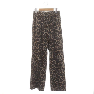 ミューズ ドゥーズィエム クラス MUSE de Deuxieme Classe leopard easy pants レオパード イージー パンツ ワイド 36 茶色 ブラウン /HS