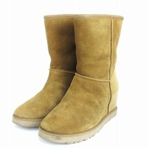 アグ オーストラリア UGG australia クラシックフェム ショートムートンブーツ スエード 1104611 ベージュ 24cm ■SM1 レディース_画像1