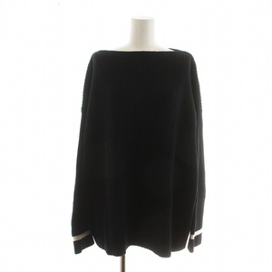  is Ida -a car man Haider Ackermann rib knitted sweater long sleeve boat ne Klein XS black black #GY30 /MQ lady's 