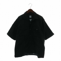 アーミーツイル ARMY TWILL 23SS ユーティリティーシャツ Utility Shirt 麻 リネン スラブ 半袖 オープンカラー M 黒 AM-2317011_画像1