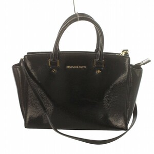 マイケルコース MICHAEL KORS SELMA セルマ 2way ハンドバッグ ショルダーバッグ パテントレザー 黒 ブラック 30T4GLMS3A