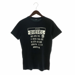 ディーゼル DIESEL Tシャツ カットソー 半袖 クルーネック ロゴ プリント S 黒 ブラック /XZ ■GY19 メンズ