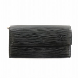 ルイヴィトン LOUIS VUITTON 長財布 ウォレット エピ ポルトフォイユ サラ ノワール レザー ロゴ 型押し 黒 ブラック M63742