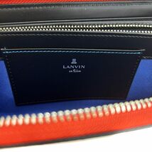 未使用品 ランバンオンブルー LANVIN en Bleu リスター 長財布 ラウンドファスナー ロゴ JLマーク 牛革 レザー オレンジ 527625_画像4