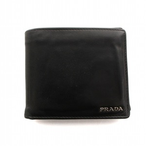 プラダ PRADA 二つ折り財布 ウォレット レザー ロゴ 黒 ブラック 2M0738 ■GY18 /MQ ■OH メンズ