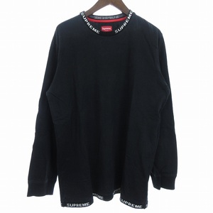 シュプリーム SUPREME 21SS Old English Collar Logo L/S Top Tシャツ カットソー 長袖 ロゴ コットン 黒 ブラック L メンズ