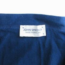 ジョンスメドレー JOHN SMEDLEY カーディガン ニット セーター 長袖 薄手 イギリス製 コットン 青 ブルー S メンズ_画像5