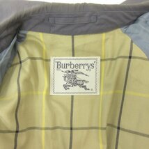 バーバリーズ Burberrys 90's ヴィンテージ ステンカラ―コート ジャケット 裏地チェック 比翼 青 ブルー 7AR 約S-M レディース_画像4