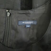 バーバリー ロンドン BURBERRY LONDON 美品 ワンピース 膝丈 ノースリーブ ノバチェック シャドウチェック ストレッチ 黒 36 0423_画像7