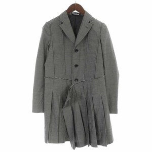  Comme des Garcons черный COMME des GARCONS BLACK AD2019 tailored jacket средний длина плиссировать переключатель do King XS серый /YI5 men 