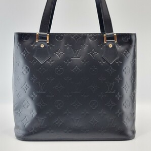 1円【美品】ルイヴィトン LOUIS VUITTON ヴェルニ ヒューストン モノグラム トートバッグ ショルダーバッグ マットブラック 艶消しの画像3