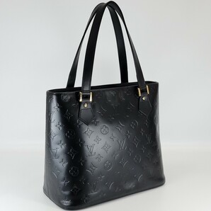 1円【美品】ルイヴィトン LOUIS VUITTON ヴェルニ ヒューストン モノグラム トートバッグ ショルダーバッグ マットブラック 艶消しの画像2