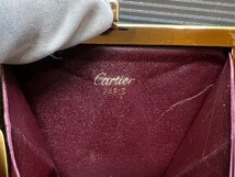 A86　Cartier カルティエ　がま口　コインケース　マストライン　レザー　小銭入れ ボルドー　_画像4