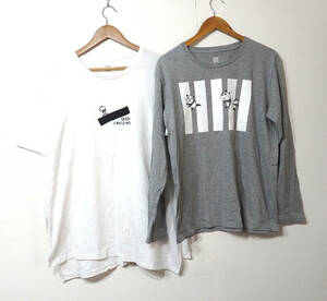【送料無料】グラニフTシャツ２枚セット/パンダデザイン　Lサイズ　半袖　長袖　Design Tshirts Store graniph