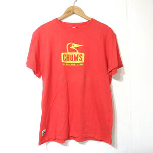 【送料無料】チャムスTシャツ/Lサイズ　朱色　CHUMS　