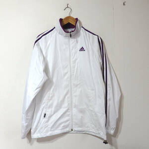 [ free shipping ] Adidas jersey jacket /M size full Zip up white purple adidas