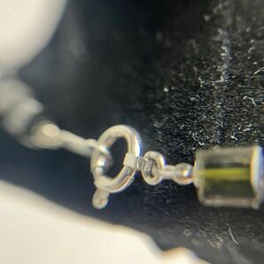 (HI)ネックレス アクセサリー K18 WG トルマリン カラーストーン 玉珠 重量21.6 の画像4