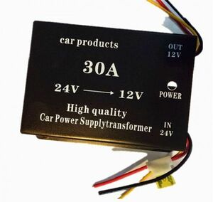 MAX 30A コンバーター DCDC コンバーター 24V→12V 過電圧保護 バックアップ機能付 変圧器 電圧変換器 デコデコ トラック