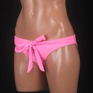 U8900* розовый одноцветный купальный костюм низ трусики бикини женский лента симпатичный плавки плавание плавание Pooh рубин chi море 