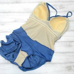 U8918★水着 スカート ワンピース レディース 9M かわいい ブルー 花柄 水泳 スイム スイミング プール ビーチ 海の画像7
