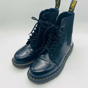 【希少】Dr.Martens ドクターマーチン HARPER サイドゴア ８ホール ブーツ 黒 ブラック 8 27cm スタイリッシュ 定番 バウンシングソール