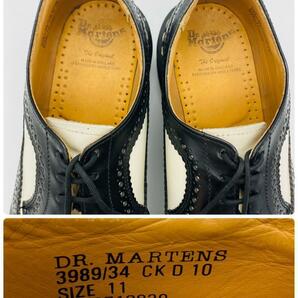 【廃盤】Dr.Martens ドクターマーチン ツートン ウイング メダリオン 厚底 白 ホワイト 黒 ブラック UK11 30cm レザーシューズ ドレスの画像8