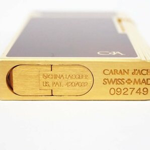 1円【CARAN d'ACHE】外装：美品 着火未確認 カランダッシュ ローラー ガスライター ブラウン×ゴールド マーブル 喫煙具◆質屋の画像5