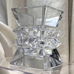 Baccarat/バカラ CRYSTALクリスタル コロンビーヌ 花瓶/フラワーベース/ペン立て 高9cm×横6.5×6.5㎝ used 中古使用感有 傷/汚れ有 現状品の画像4