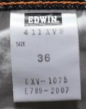 ♂ EDWIN 411XVS▲ローライズ▲ブラック激ヒゲ加工▲W３６_画像7