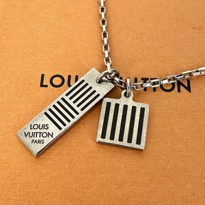  прекрасный товар LOIUS VUITTON Louis * Vuitton колье kolie Damier цвет z серебряный plate колье M62490 серебряный персональный медальон мужской 