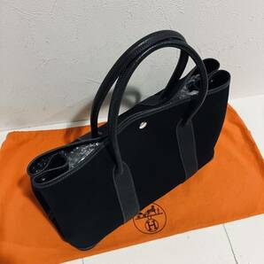 HERMES ★ 極上美品 エルメス バッグ 黒 ガーデンパーティ ブラック トートバッグ ハンドバッグ ガーデンパーティーの画像2