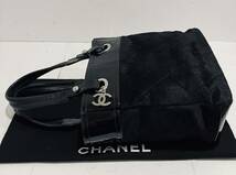 CHANEL ★ 極上美品 シャネル ハンドバッグ トートバッグ パリビアリッツ レザー ブラック 黒 バッグ_画像5