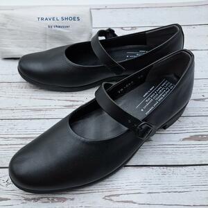 美品　TRAVEL SHOES　ショセ　23　フラットシューズ　ストラップ　黒