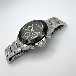 稼働 TECHNOS テクノス クォーツ T4272 クロノグラフ ブラック文字盤 スモセコ メンズ腕時計の画像3