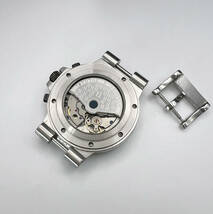 箱付き BVLGARI ブルガリ アルミニウム クロノグラフ 自動巻き デイト 黒文字盤 メンズ 腕時計 ジャンク品_画像5