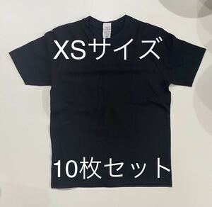 LIFEMAX 10枚セット Tシャツ 極厚 ブラック XSサイズ メンズ レディース ユニセックス 綿100％ お洒落 無地 シャツ 激安 半袖